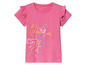 T-shirt rose avec un imprimé Tom et Jerry et des manches à volants.