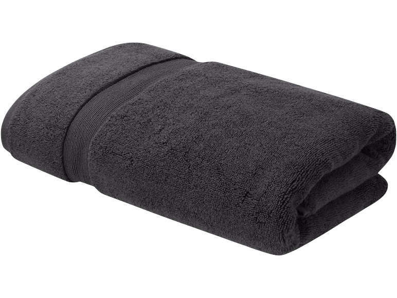Serviette éponge gris foncé pliée