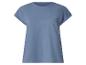 T-shirt bleu à manches courtes pour femme avec poche