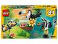 Boîte LEGO Creator 3-en-1 avec un toucan, un papillon et une grenouille.