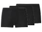 Trois paires de boxers noirs pour hommes, disposées l'une derrière l'autre.
