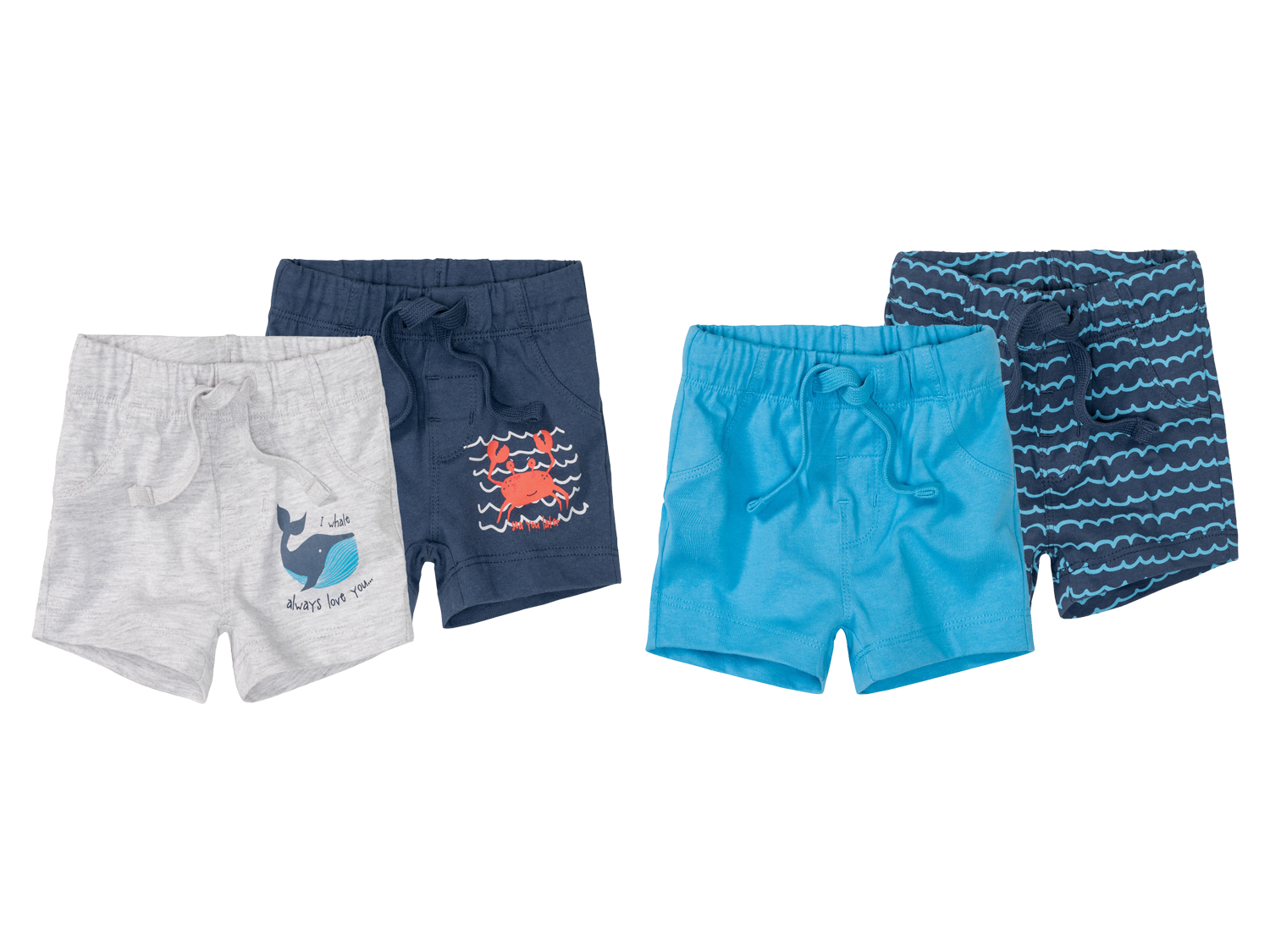 lupilu® Set de 2 shorts bébé