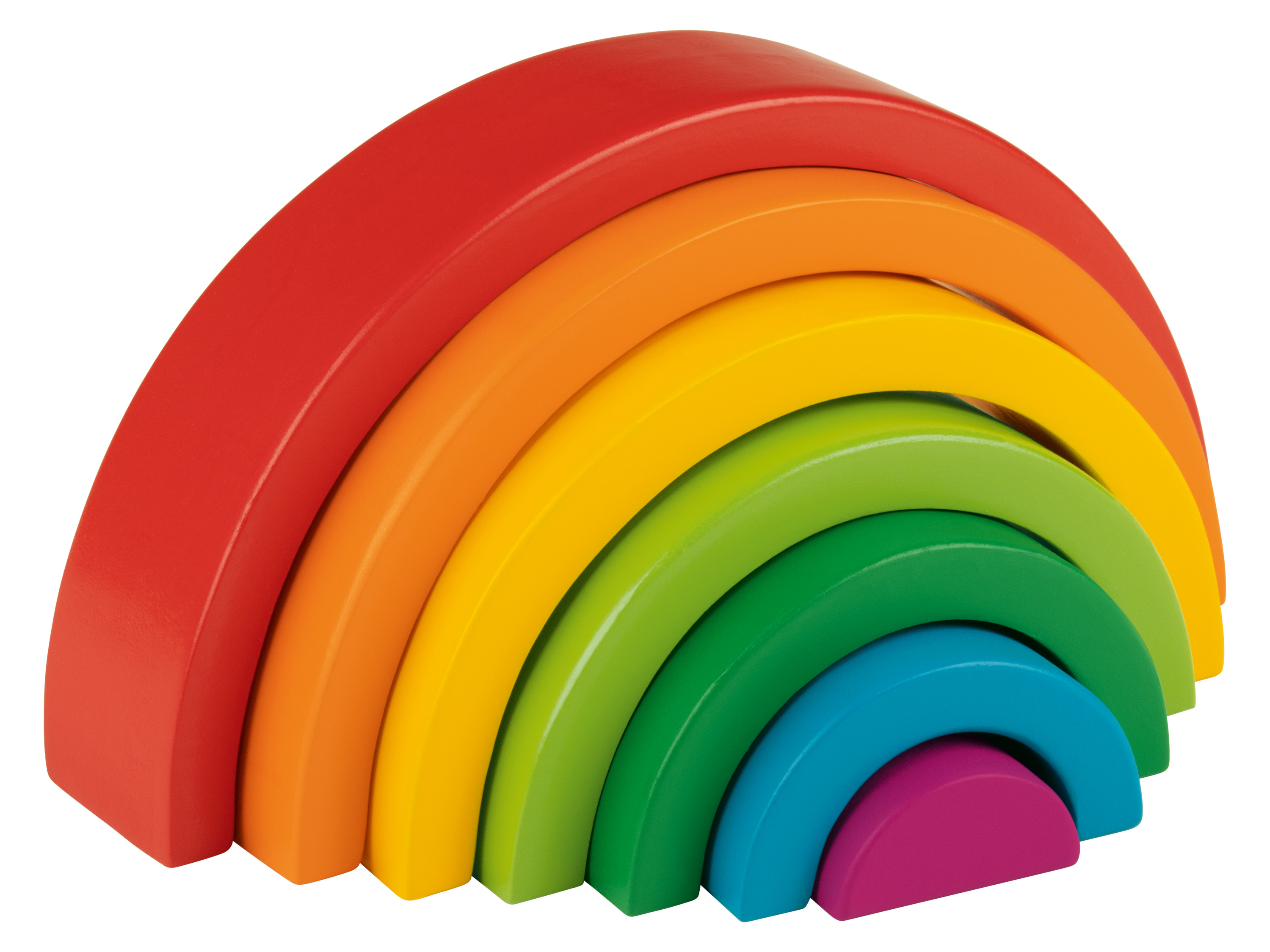 Playtive Jouets en bois Montessori (arc-en-ciel encastrable)