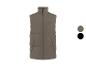Gilet matelassé homme marron avec col montant et fermeture éclair, présenté avec options de couleur.