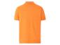 Un polo orange avec un col blanc, vu de dos.