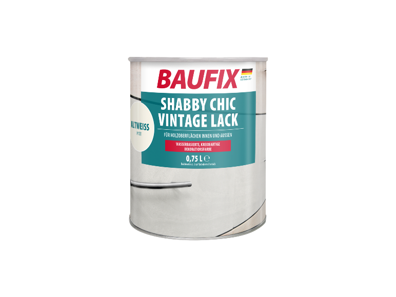 Pot de peinture Baufix Shabby Chic Vintage, blanc antique mat.