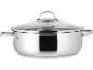 Casserole en acier inoxydable avec couvercle en verre et poignées