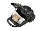 Aspirateur noir avec couvercle ouvert, montrant le sac à poussière et le filtre HEPA.