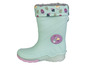 Bottes de pluie vertes avec un motif de glands pour enfants.