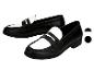 Mocassins femme bicolores noir et blanc.