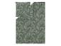 Parure de lit verte avec un motif de feuilles subtil.