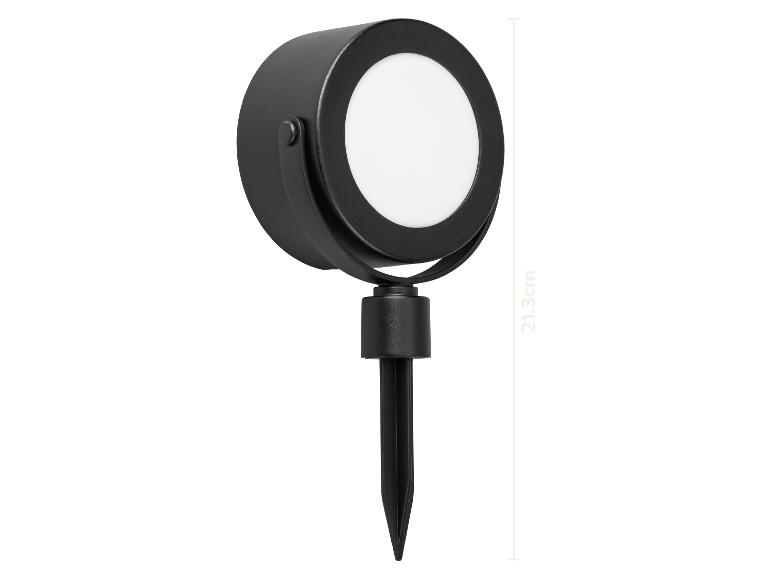 Lumière de jardin noire avec piquet, hauteur totale de 21,3 cm.