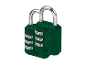 Deux cadenas à combinaison Parkside vert foncé.