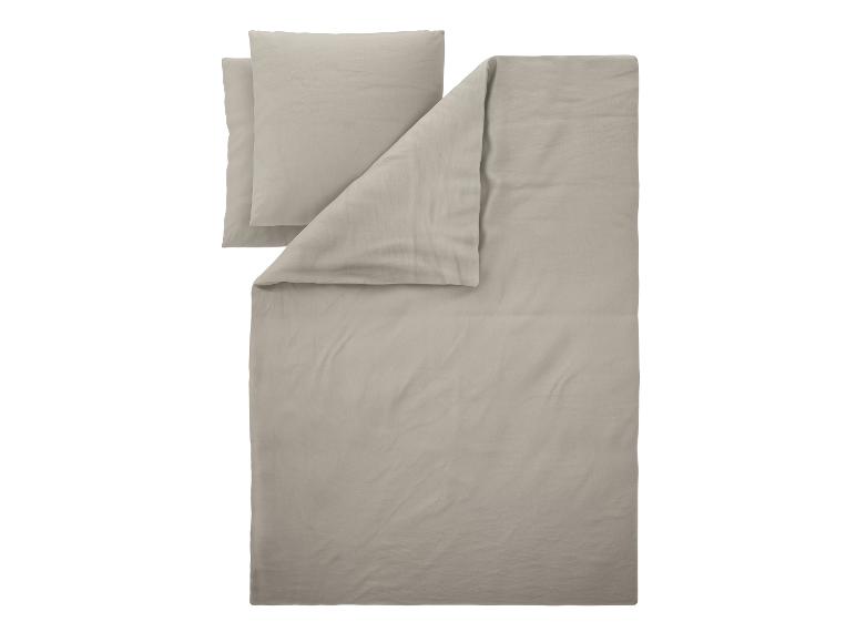 Parure de lit beige clair avec housse de couette et taies d'oreiller