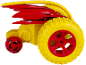 Voiture jouet pour enfants rouge et jaune avec de grandes roues