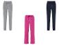 Pantalons de survêtement gris, rose et bleu marine.