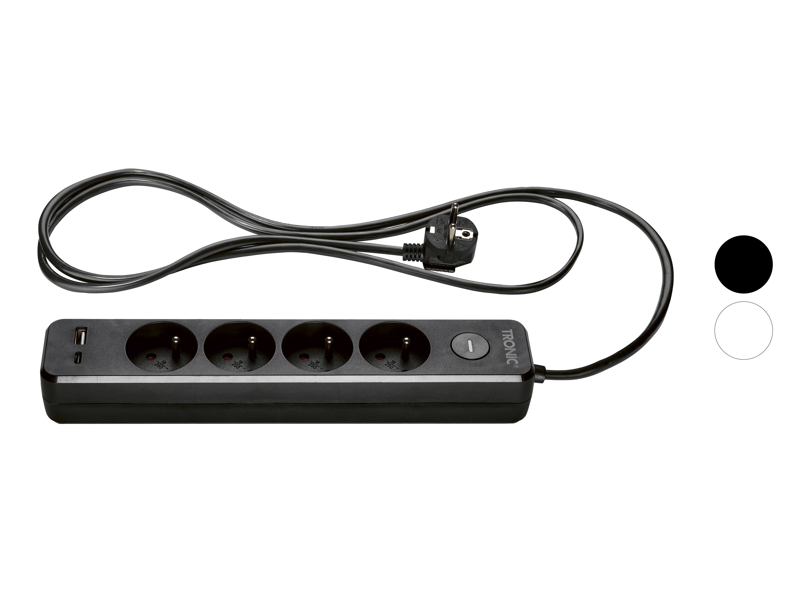 TRONIC® Prise multiple, 4x, avec USB