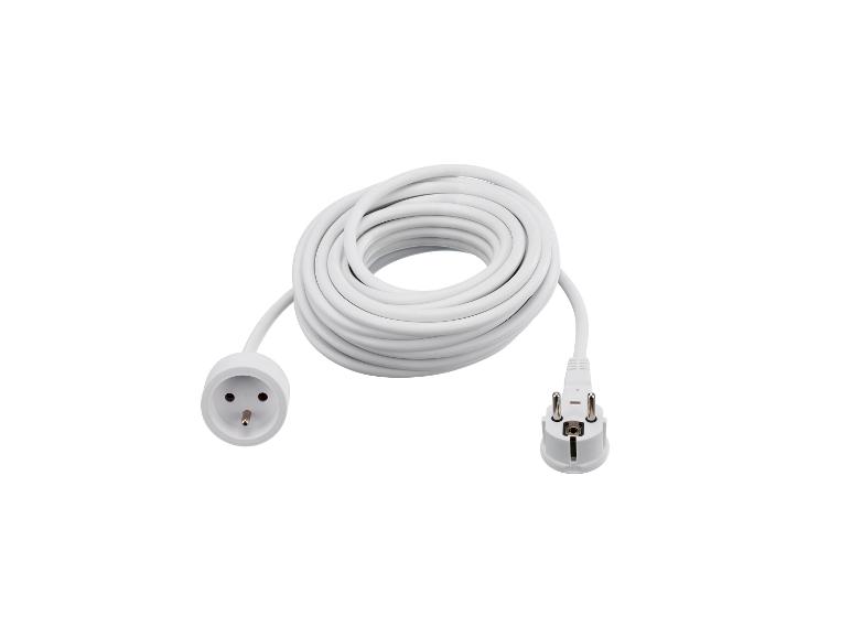 Rallonge électrique blanche avec fiche et prise Schuko.