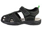 Sandales noires avec des coutures vertes
