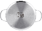 Fond d'une casserole en acier inoxydable avec symboles de sources de chaleur compatibles.