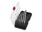 Un jeu de huit forets Parkside dans un coffret.