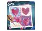 Kit de peinture par numéros avec des motifs de cœurs disant 'LOVE' et 'FRIENDS'