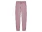 Un pantalon de survêtement rose avec un cordon.