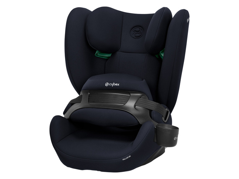 Un siège auto Cybex Pallas B2 bleu foncé.