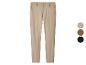 Pantalon chino beige avec trois options de couleur : beige, marron et noir.