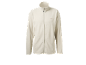 Veste polaire beige zippée avec col montant.