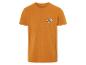 Un t-shirt orange avec l'inscription 'Raw Denim'