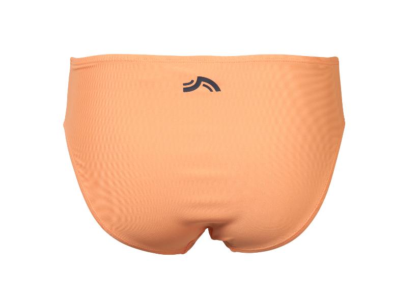 Bas de maillot de bain femme couleur pêche avec logo foncé au dos.