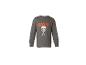 T-shirt gris à manches longues pour enfant avec imprimé squelette et texte 'BOOO YA!'.