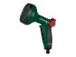 Pistolet d'arrosage Parkside vert avec plusieurs buses.