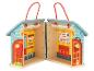 Caserne de pompiers en bois avec accessoires : jeu d'enfant.