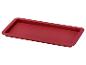 Moule à pâtisserie rectangulaire en silicone rouge.