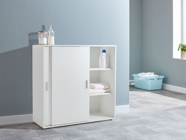 LIVARNO home Armoire de rangement avec 2 portes coulissantes, blanc