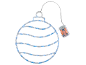 Décoration de Noël lumineuse en forme de boule avec LED bleues et boîtier à piles