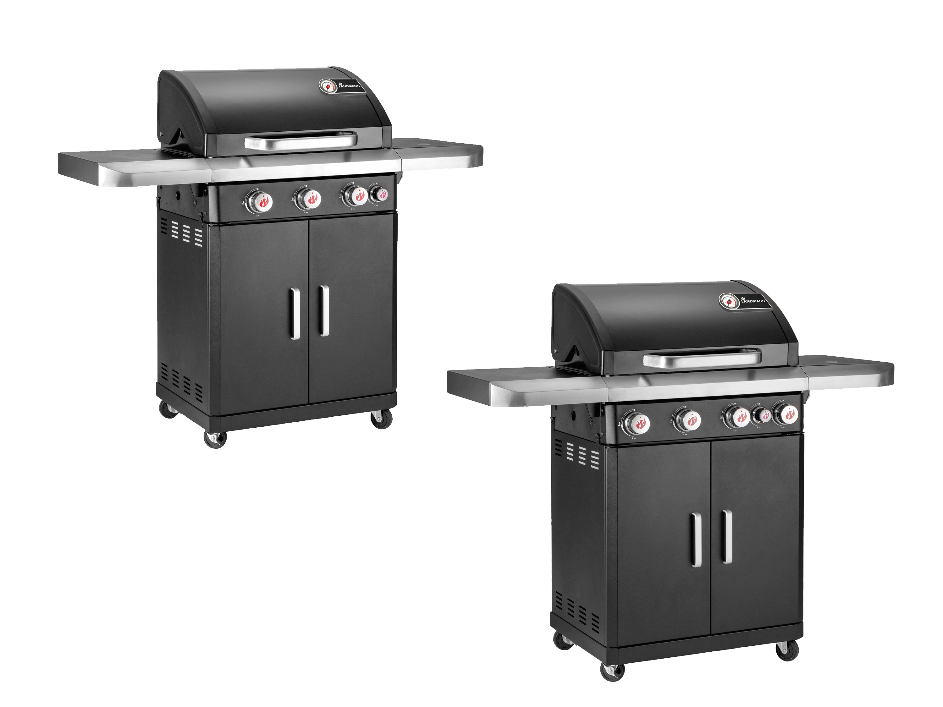 LANDMANN Barbecue à gaz Rexon, 3 ou 4 brûleurs, avec réchaud latéral