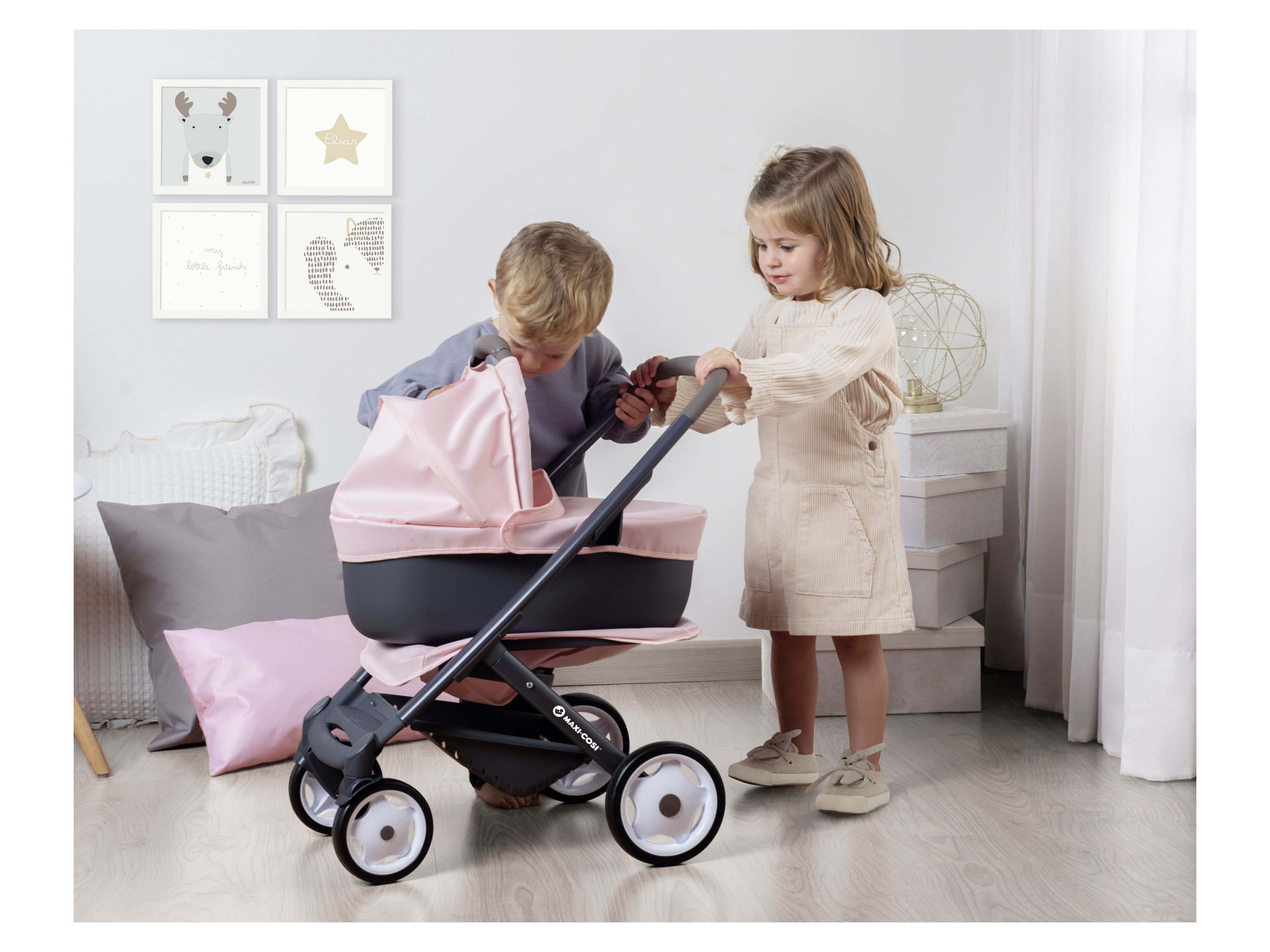 Smoby Poussette de poupée Maxi-Cosi 3-en-1 Rose - vue 3