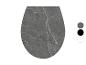 Abattant de toilettes gris effet marbre avec des options de couleur unie.