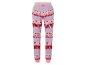 Un pantalon de jogging rose avec un imprimé de Noël de rennes.