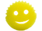 Éponge de nettoyage jaune en forme de visage souriant