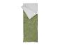Sac de couchage vert Crivit avec doublure beige.