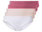 Un ensemble de quatre culottes pour femmes en blanc, beige et rose.