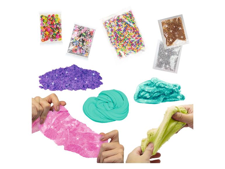 Slime pailleté, slime et perles pour la création.