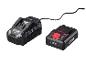 Un chargeur noir Parkside X20V Team avec une batterie de 4 Ah.