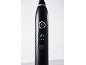 Brosse à dents électrique noire avec boutons marche/arrêt et mode massage
