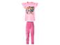 Pyjama rose pour fille avec t-shirt à manches courtes et pantalon long à imprimé chiot.