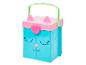 Boîte de rangement de jouets en forme de chat, bleue et rose